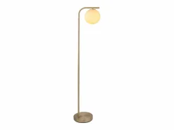 OZAIA Lámpara De Pie|Lámpara de pie en latón cepillado y cristal blanco - D.28 x Alt.150 cm - Dorado - SOFIA