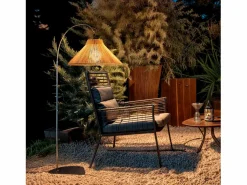 Ledkia Lámpara De Pie|Lámpara de Pie Exterior Metal y Cuerda Montreal Natural