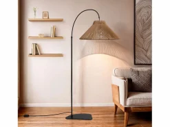 Ledkia Lámpara De Pie|Lámpara de Pie Exterior Metal y Cuerda Montreal Natural