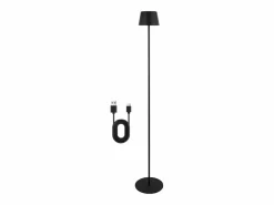 NETTLIFE Lámpara De Pie|Lámpara de pie LED para salón de 120 cm: Lámpara de pie solar para exterior táctil regulable 3000K-6500K con batería recargable USB-C altura ajustable
