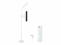 NETTLIFE Lámpara De Pie|Lámpara de pie LED para sala de estar, regulable, blanca, 11 W, flexible, 360°, para sofá
