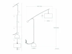 Ledkia Lámpara De Pie|Lámpara de Pie Metal Meetkunde Blanco
