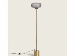 Ledkia Lámpara De Pie|Lámpara de Pie Metal y Cristal Windsor Dorado