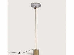 Ledkia Lámpara De Pie|Lámpara de Pie Metal y Cristal Windsor Dorado