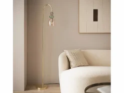 Ledkia Lámpara De Pie|Lámpara de Pie Metal y Cristal Baudelaire Rosa