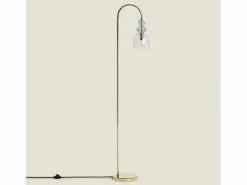 Ledkia Lámpara De Pie|Lámpara de Pie Metal y Cristal Baudelaire Rosa