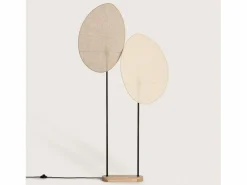 Ledkia Lámpara de Pie Metal y Tela Elliptica Negro Discount