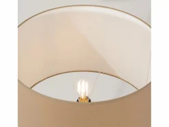 Lámpara de pie Natt moderno de tela/PVC/madera - 1 fuentes luminosas - L.77 x A.140 cm - color topo/madera natural^Sollux Lighting Best