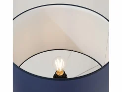 Lámpara de pie Natt moderno de tela/PVC/madera - 1 fuentes luminosas - L.77 x A.140 cm - marino/madera natural^Sollux Lighting Hot
