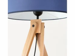 Lámpara de pie Natt moderno de tela/PVC/madera - 1 fuentes luminosas - L.77 x A.140 cm - marino/madera natural^Sollux Lighting Hot
