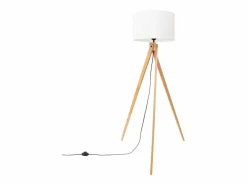 Sollux Lighting Lámpara de pie Natt moderno de tela/PVC/madera - 1 fuentes luminosas - L.77 x A.140 cm - madera blanca/natural Blanco Online