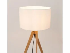 Sollux Lighting Lámpara de pie Natt moderno de tela/PVC/madera - 1 fuentes luminosas - L.77 x A.140 cm - madera blanca/natural Blanco Online