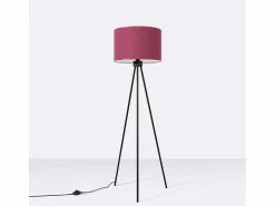 Lámpara de pie Nevia minimalista de tela/PVC/acero - 1 fuentes luminosas - L.40 x A.135 cm - burdeos/negro^Sollux Lighting New