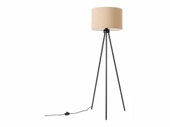 Sollux Lighting Lámpara de pie Nevia minimalista de tela/PVC/acero - 1 fuentes luminosas - L.40 x A.135 cm - color topo/negro Gris New