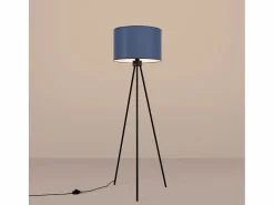 Sollux Lighting Lámpara De Pie|Lámpara de pie Nevia minimalista de tela/PVC/acero - 1 fuentes luminosas - L.40 x A.135 cm - marino/negro