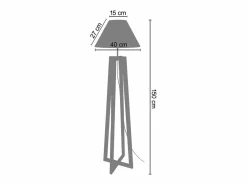 Lámpara de Pie ,madera, ,A 150x D40xP40cm^TOSEL