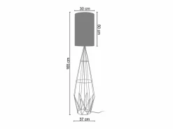 Lámpara de Pie ,metal, ,A170xD60xP60cm^TOSEL Discount
