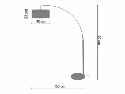 Lámpara de Pie ,metal, , A 155xD40x P 40cm^TOSEL Outlet