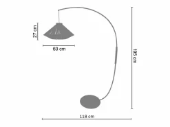 Lámpara de Pie ,metal,madera,, A 195x D43xP110cm^TOSEL Discount