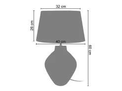 TOSEL Lámpara De Mesa|Lámpara de Salón ,vidrio, s,A60xD 40xP40cm
