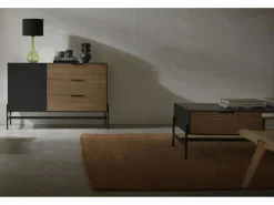 Lámpara de sobremesa cristal con tulipa de algodón negra Verde Discount