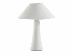 Lámpara de sobremesa 45x45x56 con base y tulipa de papel maché Blanco Clearance