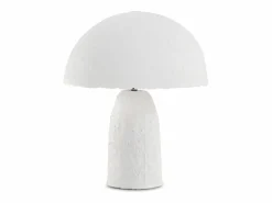 Lámpara de sobremesa 40x40x50 con base y tulipa de papel maché Blanco Best