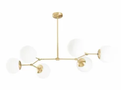 OZAIA Lámpara de techo de hierro - lámpara Ancho 100 x Alt. 52 cm - Color y blanco DAMAR Dorado Sale