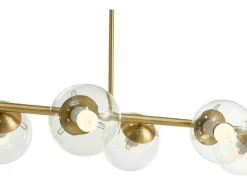 Lámpara de techo de latón pulido y 6 globos de cristal - Ancho 98 cm - YUKON^OZAIA Clearance
