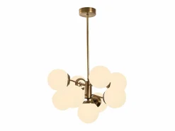 Lámpara de techo de metal - lámpara D. 70 x Alt. 80 cm - Blanco y dorado - MUDONI^OZAIA Sale