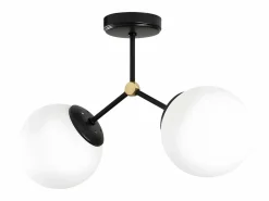 OZAIA Lámpara de techo de metal - lámpara Ancho 44 x Alt. 28 cm - y blanco DAMAR Negro Hot
