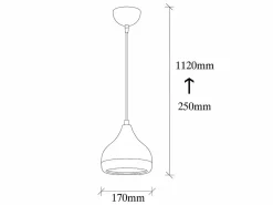 Lámpara de techo de metal - lámpara D. 17 x Alt. 25/112 cm - y cobre - YILDO^OZAIA Clearance