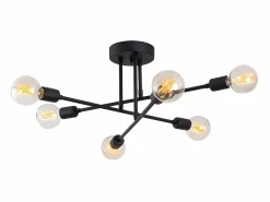 OZAIA Lámpara de techo de metal - lámpara Ancho 64 x Alt. 30 cm - - FLOWERA Negro Discount
