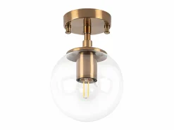 OZAIA Lámpara de techo de metal con globo - D. 15 x H. 23 cm - BARLATI Dorado Outlet