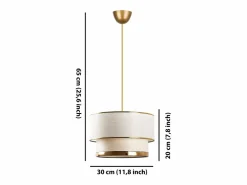 Lámpara de techo de metal - D.30 x Alt. 65 cm - Dorado y beige - RAYONA^OZAIA Clearance