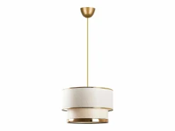 Lámpara de techo de metal - D.30 x Alt. 65 cm - Dorado y beige - RAYONA^OZAIA Clearance