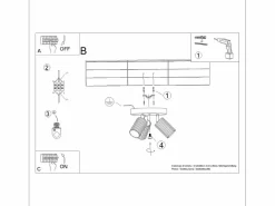 Sollux Lighting Plafón|Lámpara de techo Gloow minimalista de aluminio - 3 fuentes luminosas 3000K - L.19,5 x A.18 cm -