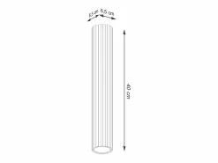 Sollux Lighting Plafón|Lámpara de techo Gloow minimalista de aluminio - 1 fuentes luminosas 4000K - L.6,5 x A.40 cm -