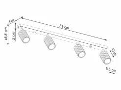 Sollux Lighting Lámpara de techo Gloow minimalista de aluminio - 4 fuentes luminosas 3000K - L.81 x A.16,5 cm - oliva Verde Hot