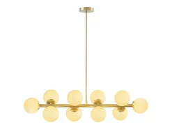 Lámpara de techo latón y blanco 10 globos L.94 x Alt.88 cm - SOFIA^OZAIA Online