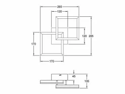 Plafón|Lámpara de techo LED moderna BARD 21W Corten 3394-28-361 Fabas Luce