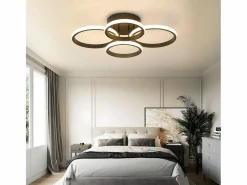 Lámpara de techo LED , 4 anillos, regulable, color , 48 W, para salón^NETTLIFE Hot