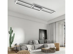 NETTLIFE Lámpara de techo LED , negra, moderna, geométrica, regulable, con control remoto. Negro New