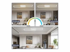 Lámpara de techo LED , moderna, geométrica, regulable, con control remoto.White^NETTLIFE Hot