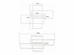 Lámpara de techo LED con control remoto, moderna lámpara de techo geométrica, negra, regulable^NETTLIFE Sale