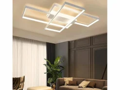 Lámpara de techo LED con control remoto, moderna lámpara de techo geométrica, negra, regulable^NETTLIFE Sale