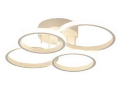 NETTLIFE Plafón|Lámpara de techo LED , 4 anillos, regulable, blanca, 48 W, para salón