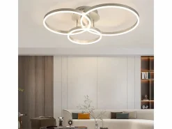 NETTLIFE Plafón|Lámpara de techo LED para salón, regulable, 82 cm, diseño moderno, dorada, 74 W, para dormitorio con mando a distancia.