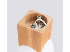 Lámpara de techo Lumivere minimalista de madera/vidrio - 1 fuentes luminosas 4000K - L.12 x A.19 cm - madera natural/^Sollux Lighting Online