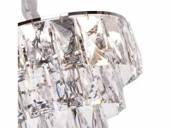 Lámpara de techo moderna de cristal para salón plateada - Redonda 50 cm - San Francisco^ Online